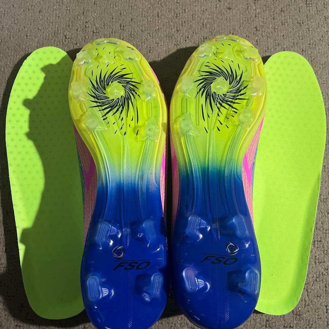 F50 サッカーシューズ 青/ピンク/黄緑
