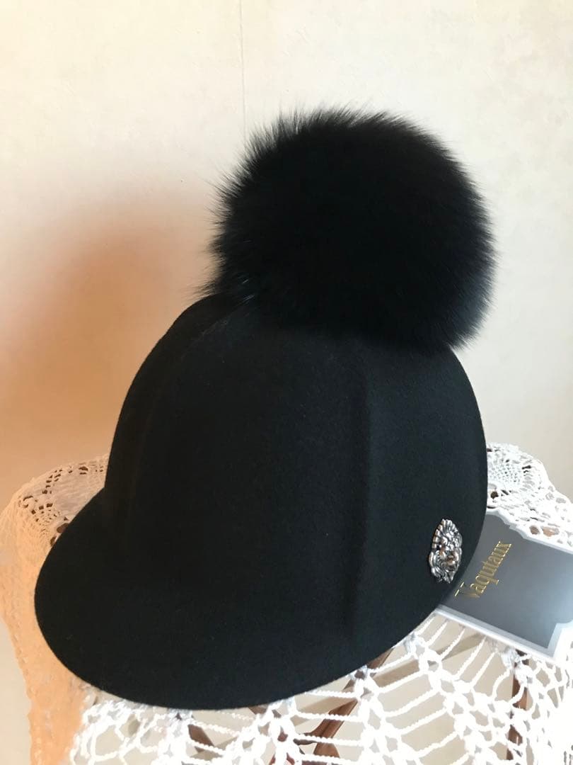 vaqutauxリアルファー　ジョッキー　ハット　ウール100％　新品　正規品