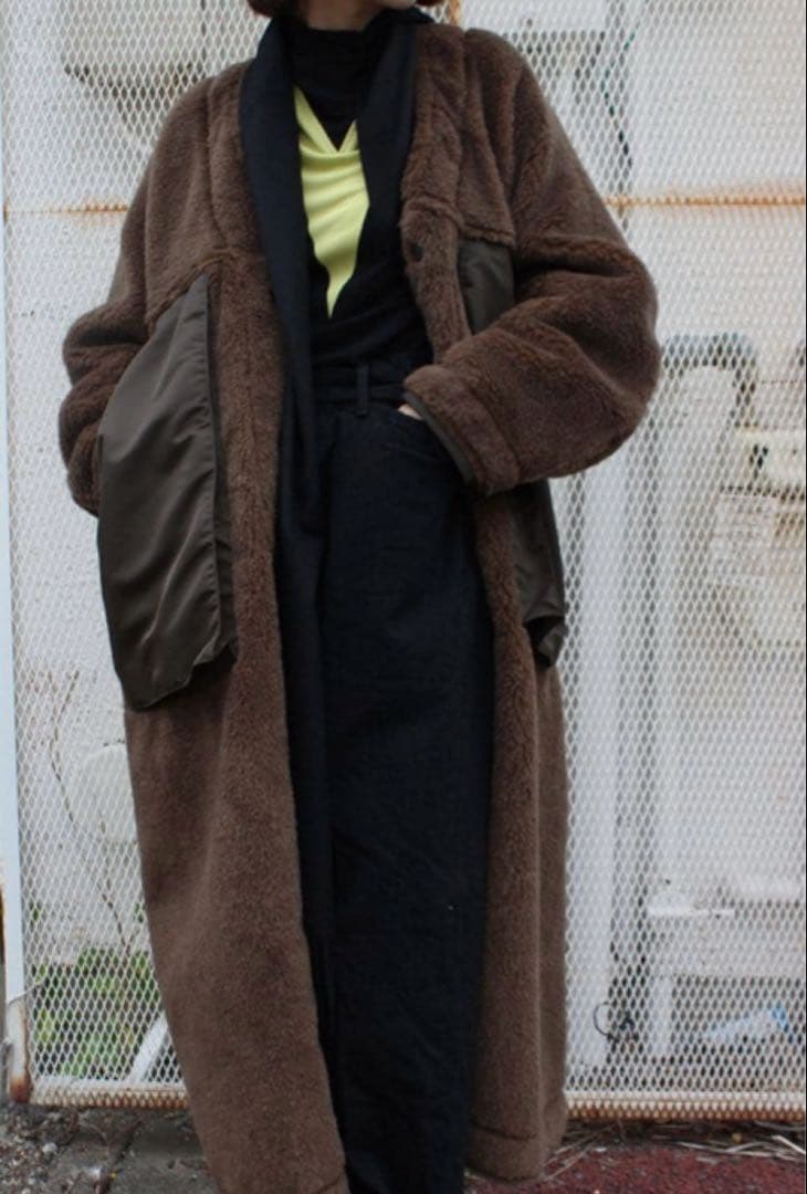 完売品★jun mikami ジュンミカミアルパカライナーコート　ボアコート