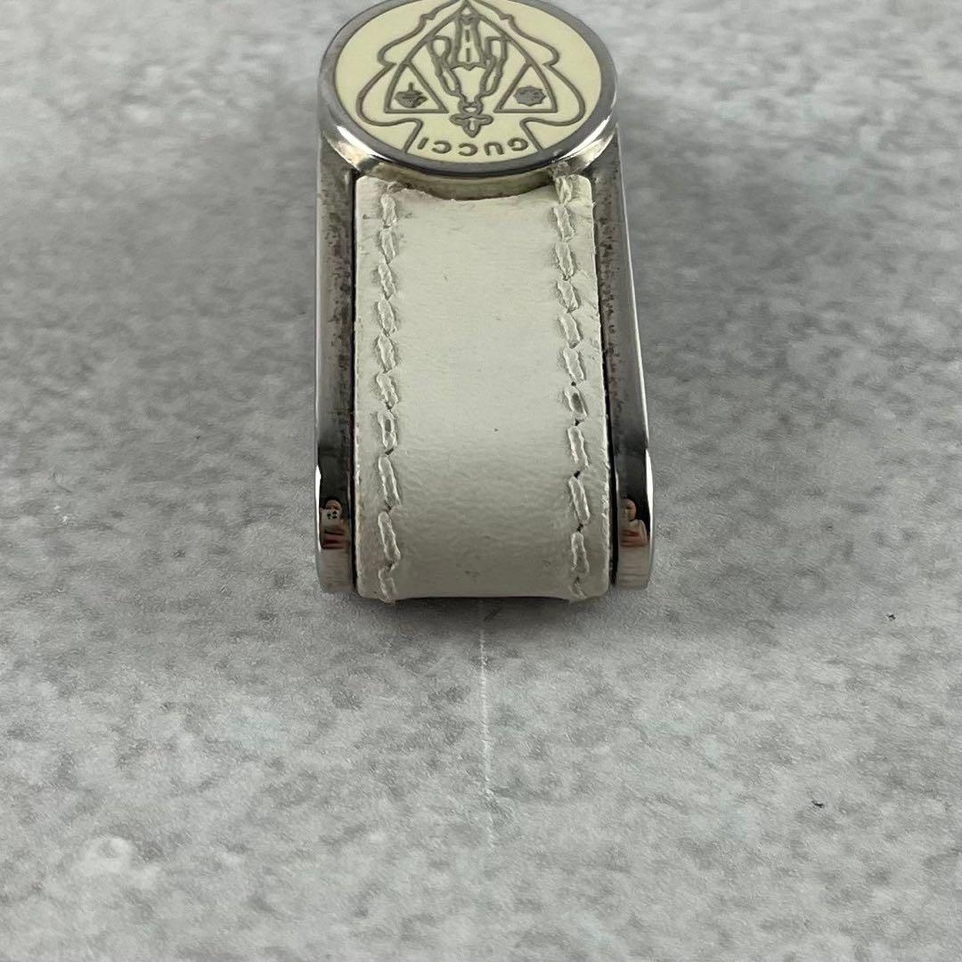 グッチ　マネークリップ　レザー　シルバー　ハート　メンズ　ロゴ　刺繍　箱　保存袋