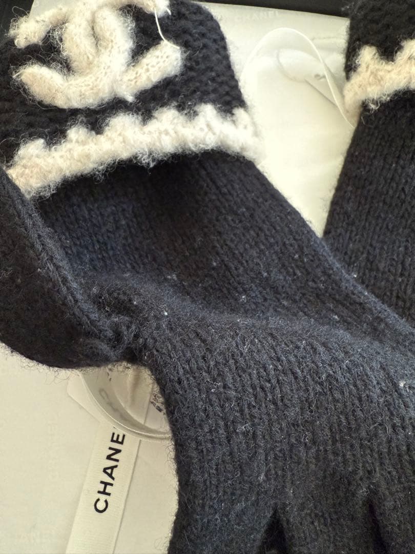 CHANEL♡ニットグローブ ブラック