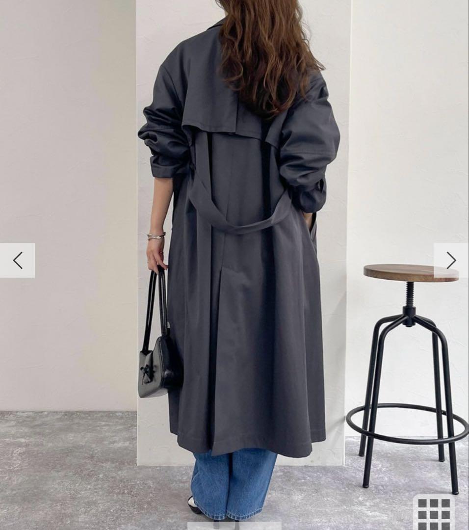 Fredy emue 袖ボリューム　トレンチコート グレー　38