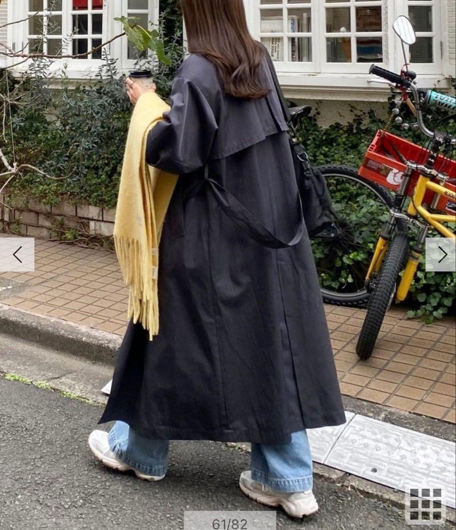 Fredy emue 袖ボリューム　トレンチコート グレー　38