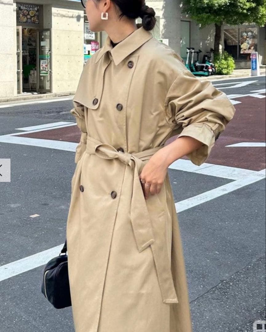 Fredy emue 袖ボリューム　トレンチコート グレー　38