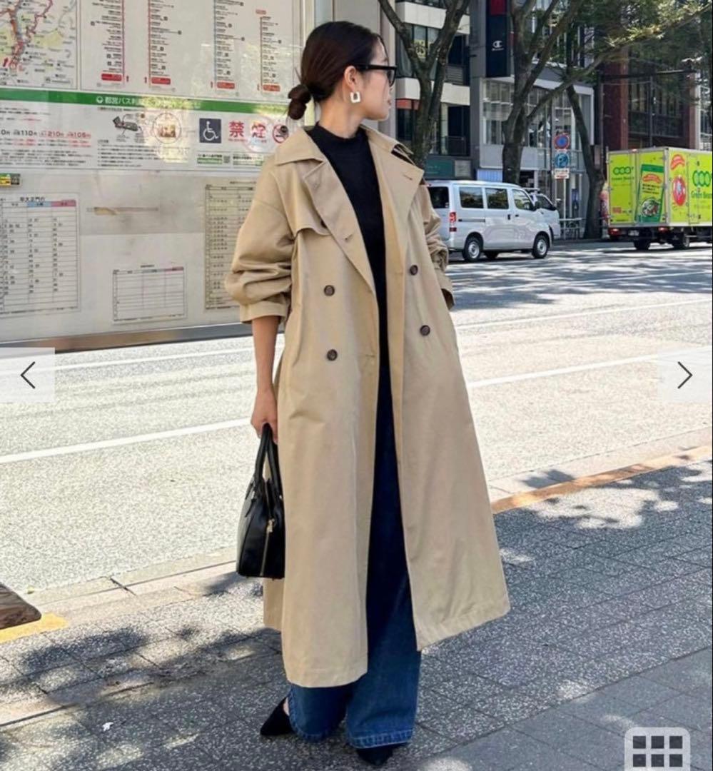 Fredy emue 袖ボリューム　トレンチコート グレー　38