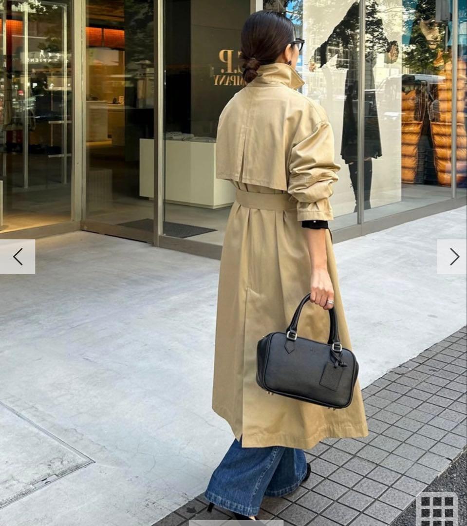 Fredy emue 袖ボリューム　トレンチコート グレー　38