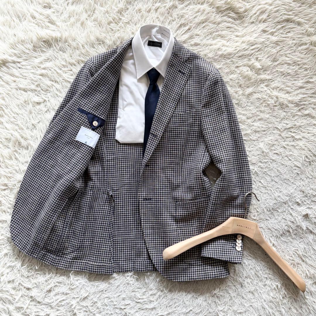 <極美品>BOGLIOLI k.jacket 新ロゴ ネイビー ジャケット 46