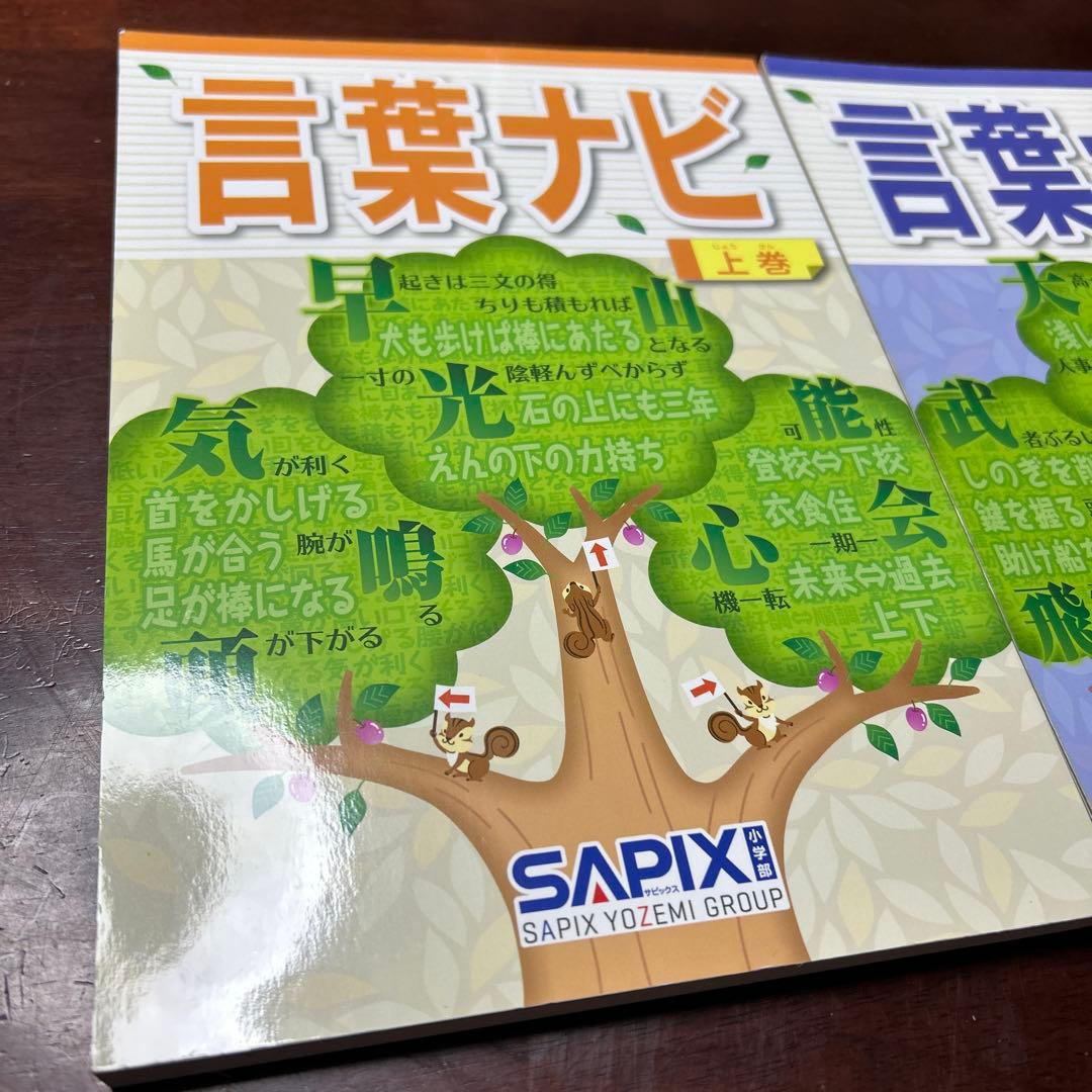 22-23d SAPIX ほぼ未使用　サピックス　言葉ナビ　上巻　下巻　重要教材