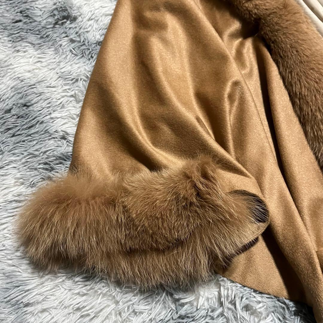 未使用　BALMAIN バルマン カシミヤ100% フォックスファー ポンチョ