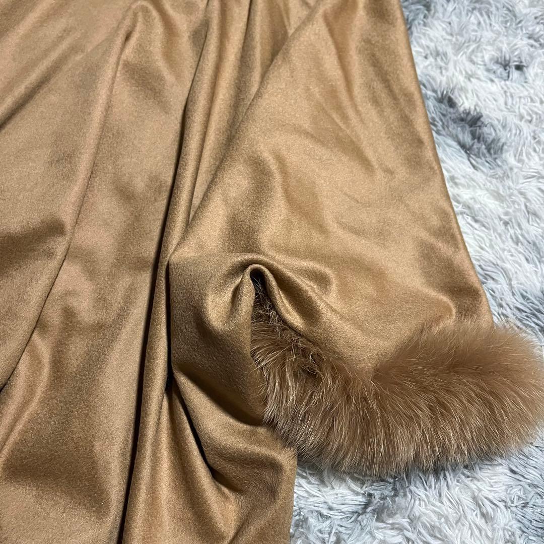 未使用　BALMAIN バルマン カシミヤ100% フォックスファー ポンチョ