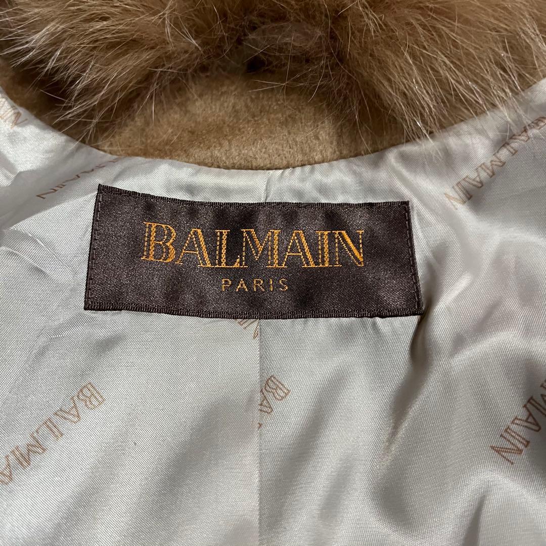 未使用　BALMAIN バルマン カシミヤ100% フォックスファー ポンチョ