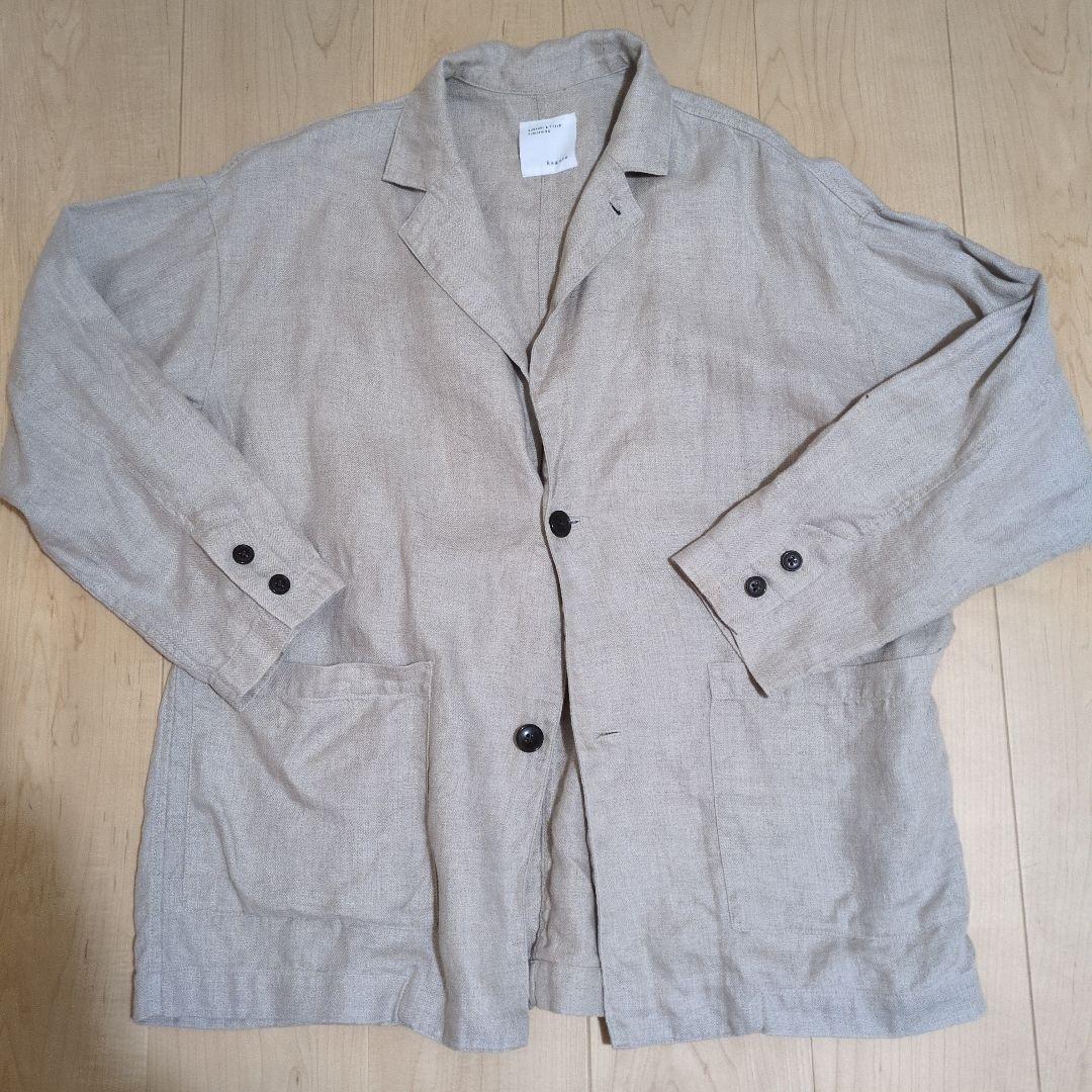 フレンチリネンのテーラードジャケット / かぐれ コラボ　Mサイズ