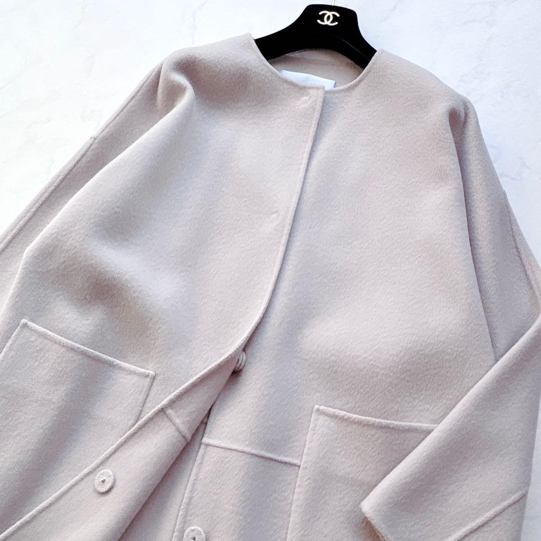 【ADORE】定価9.9万　ラムウールショートビーバーロングコート　グレージュ