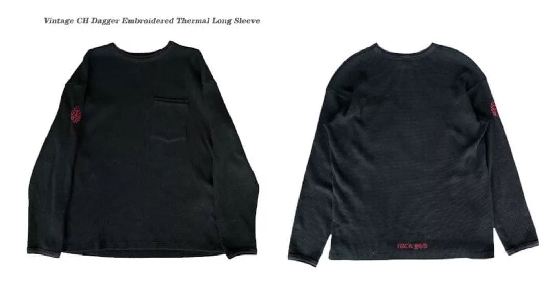 希少クロムハーツ サーマル ロングスリーブ 刺繍 ヴィンテージ 90s