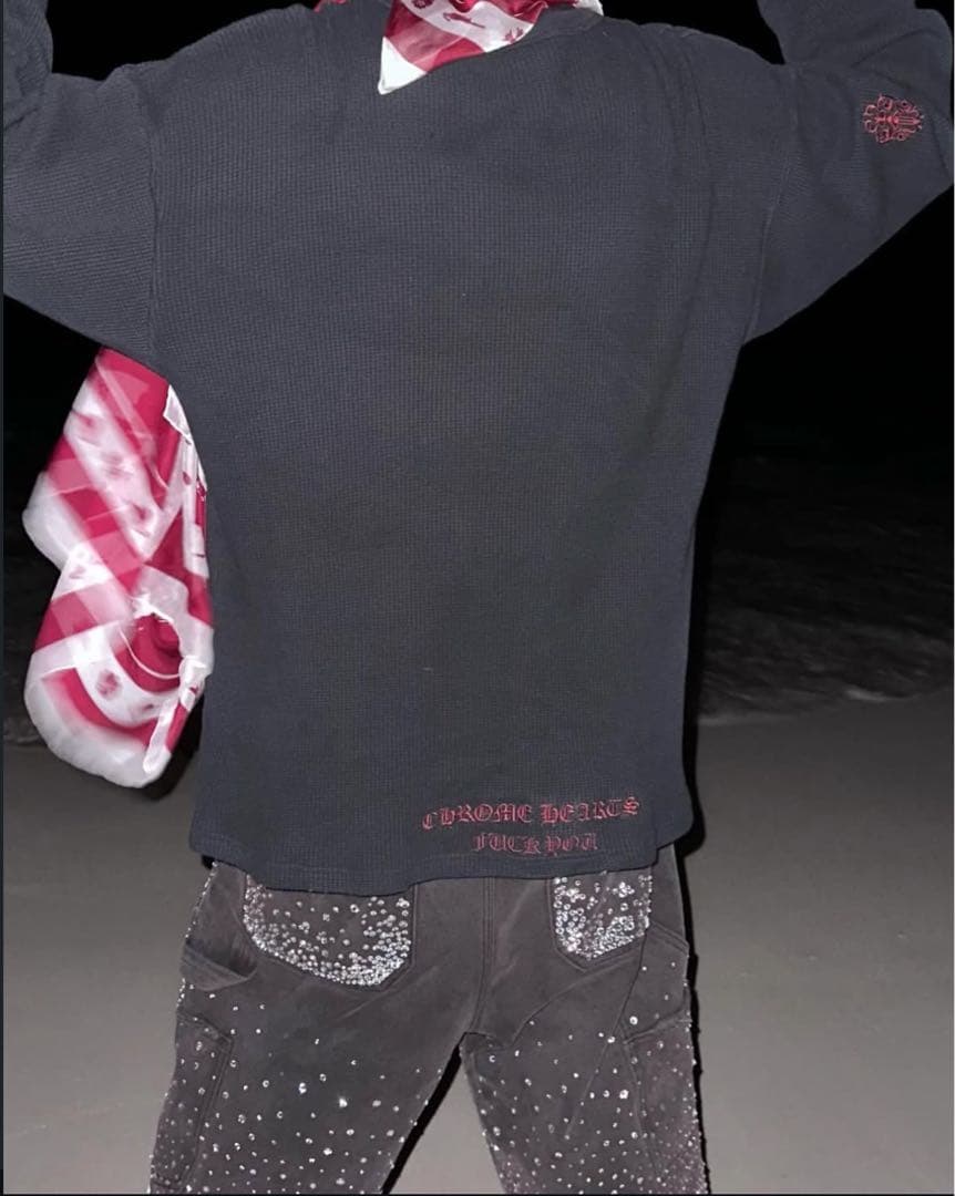 希少クロムハーツ サーマル ロングスリーブ 刺繍 ヴィンテージ 90s