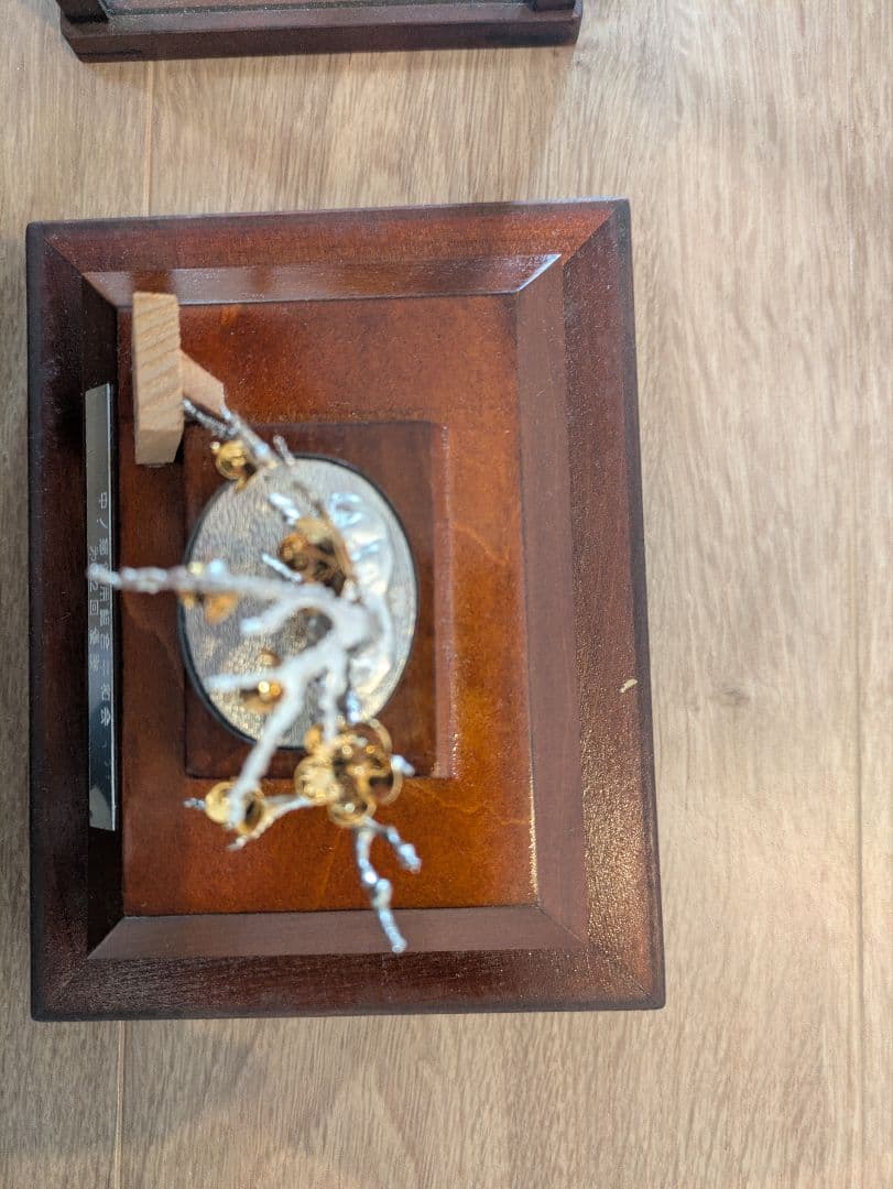 純銀製　盆栽　光則作　 ガラスケース付き