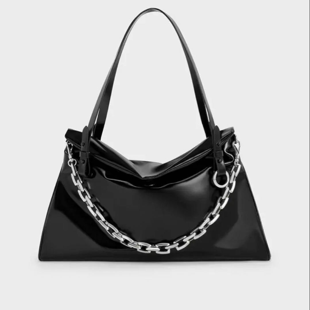 CHARLES & KEITH アンドロメダチェーンハンドルトートバッグ