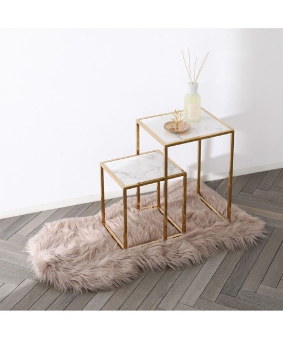 Francfranc レーヌ ネストテーブル S マーブル×ゴールド