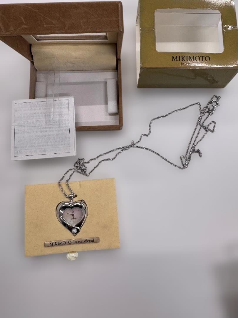 Mikimoto ハート型ネックレス シルバー 取り扱い説明書有ります