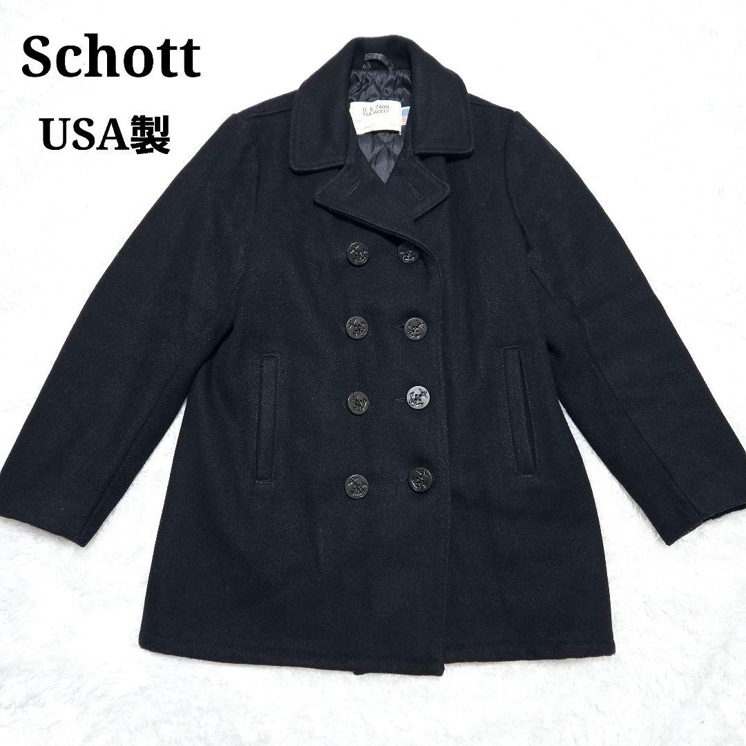 限定値下☆Schott USA製 740N Pコート 90s ダブル 10ボタン