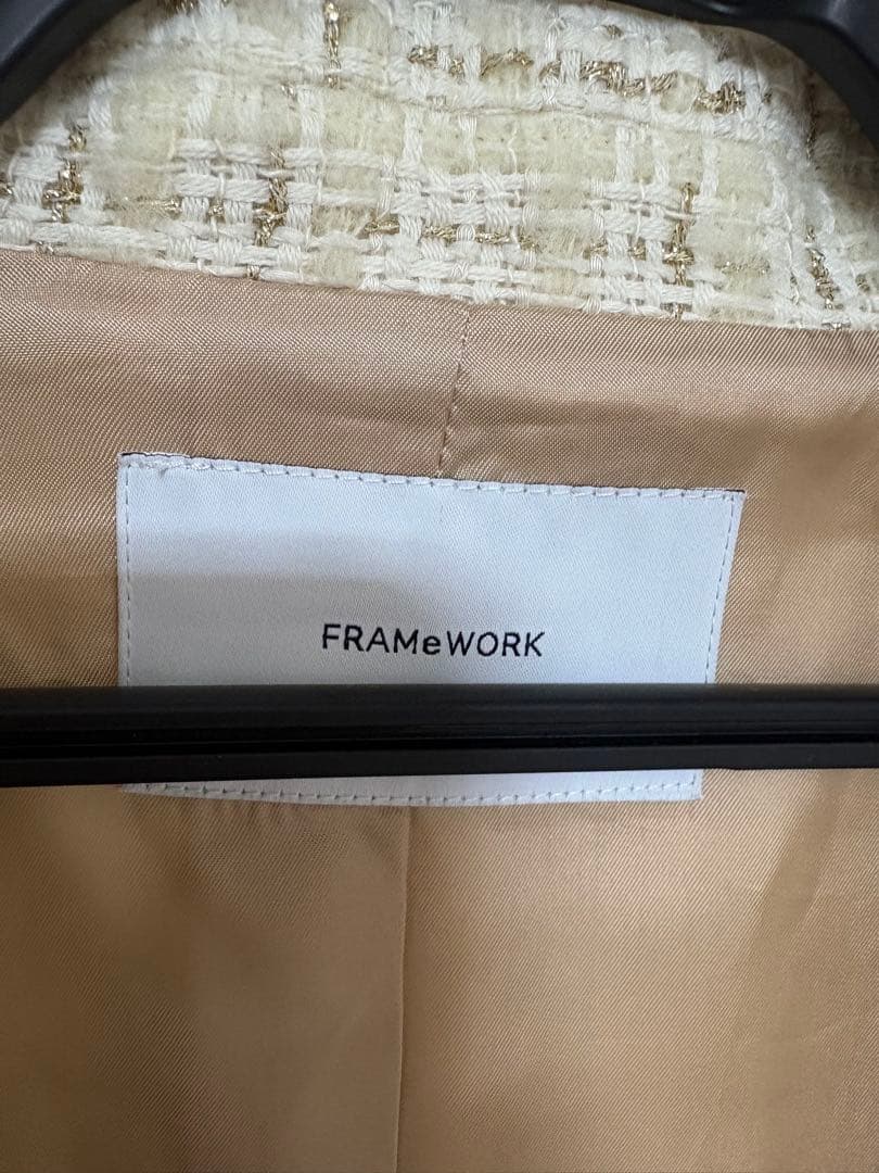 FRAMeWORK アイボリー ツイード　テーラードジャケット