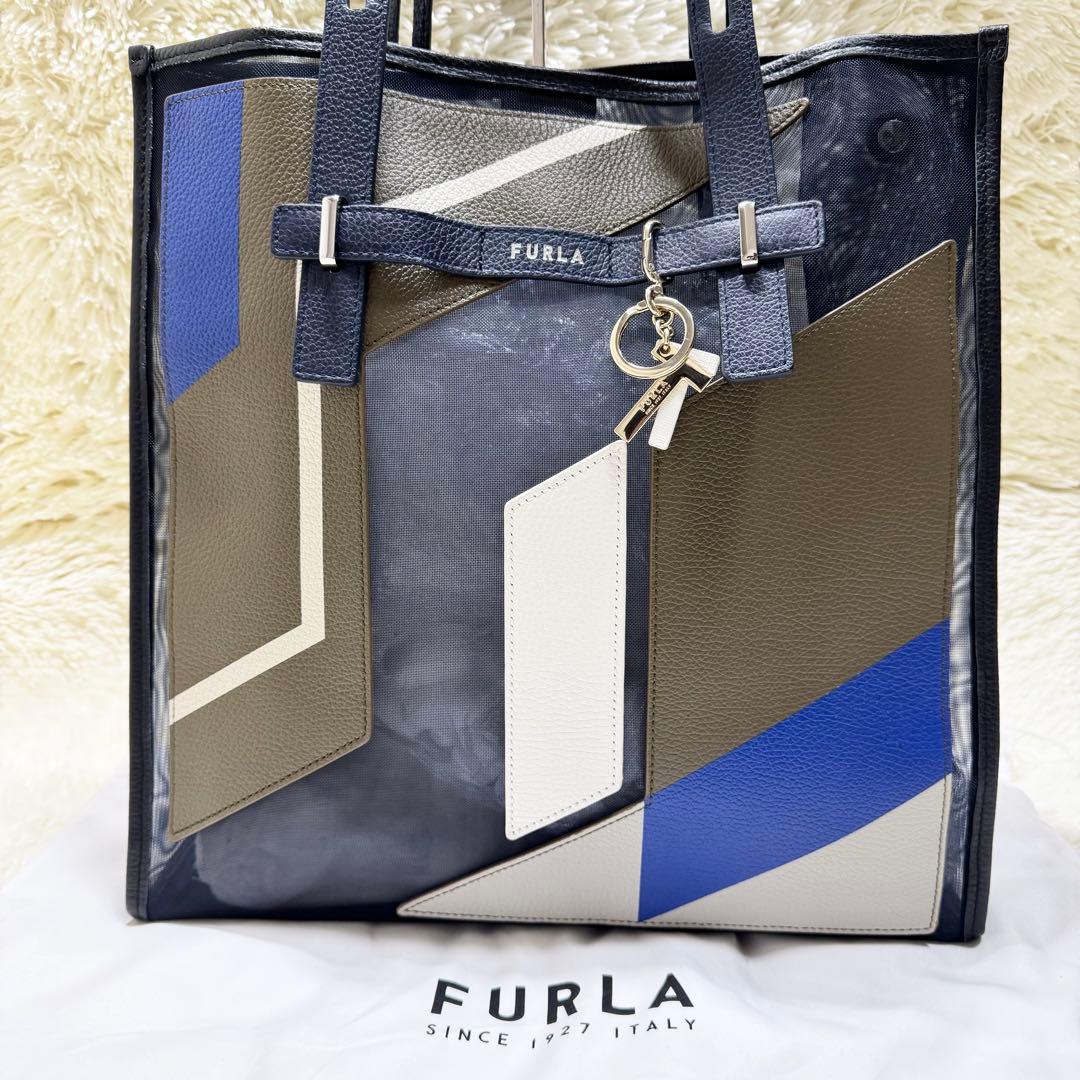 フルラ ジョーヴェ トートバッグ ビジネス マルチカラー メッシュ 大容量