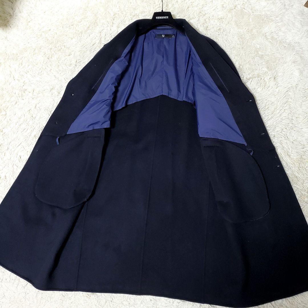 美品 UNIQLO +J カシミヤ混 Lサイズ ロングコート ネイビー