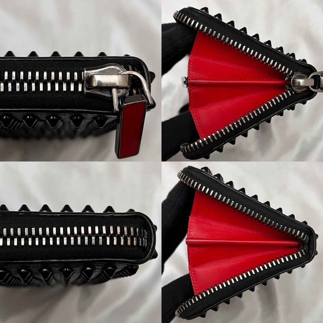 ◇美品◇ルブタン　パネトーネ　スタッズ長財布　ラウンドジップ　オールブラック