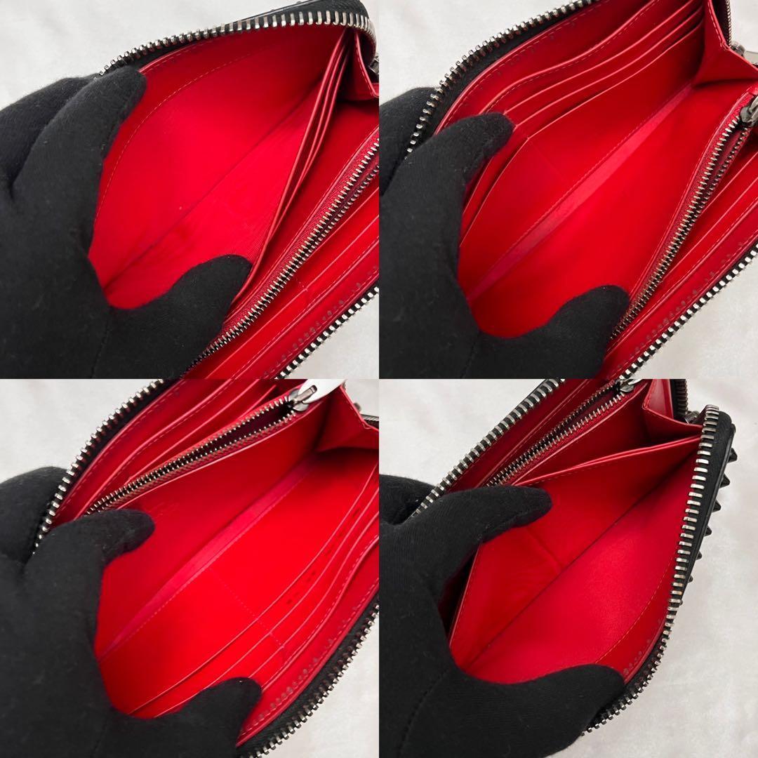 ◇美品◇ルブタン　パネトーネ　スタッズ長財布　ラウンドジップ　オールブラック