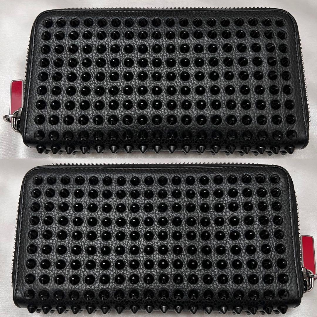 ◇美品◇ルブタン　パネトーネ　スタッズ長財布　ラウンドジップ　オールブラック