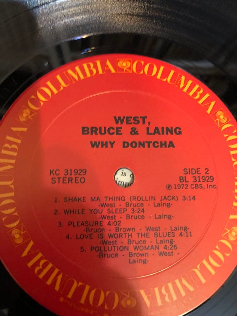 洋楽 WEST, BRUCE & LAING - Why Dontcha 1972