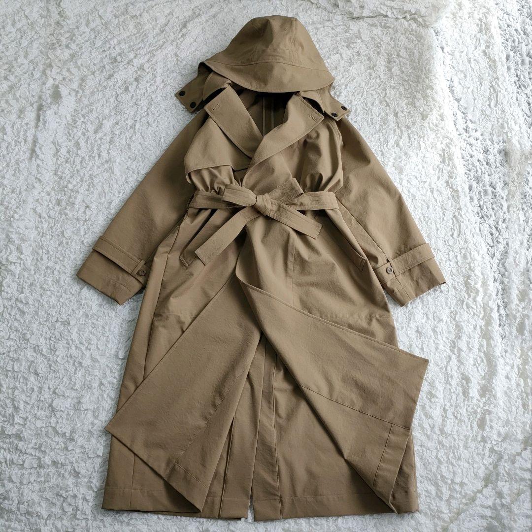 美品✨レリル lelill オールウェザーフードトレンチコート ベージュ 洗える