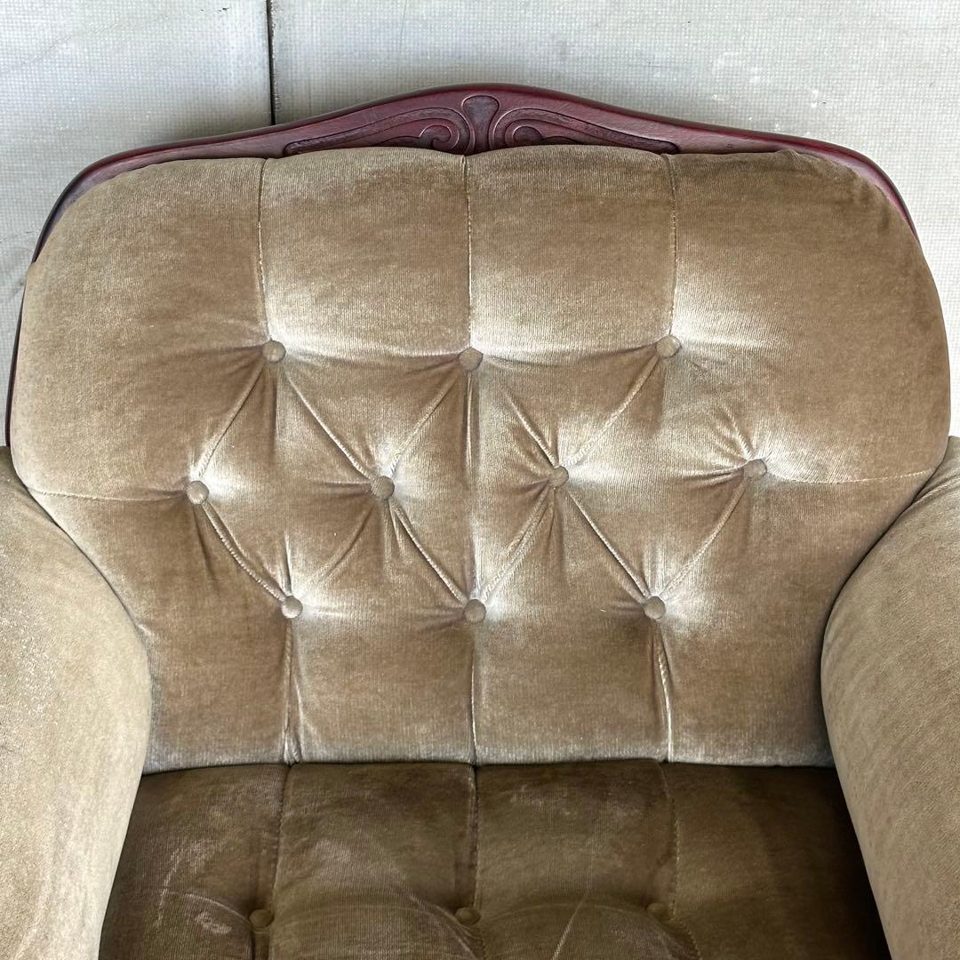 ✧ 80s ✧ 昭和レトロ喫茶 ミッドセンチュリー ベロア ベージュベルベット
