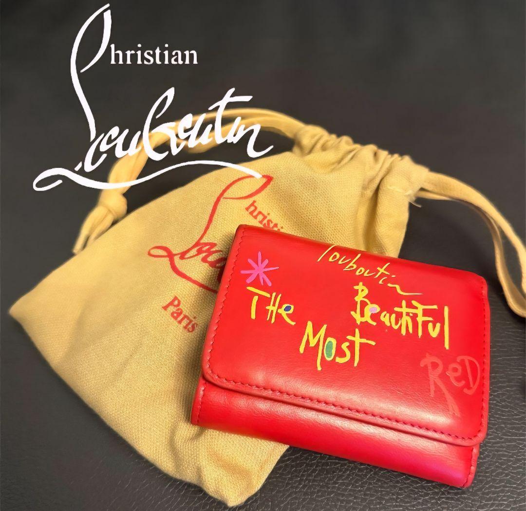 Christian Louboutin クリスチャンルブタン三つ折り財布 レッド