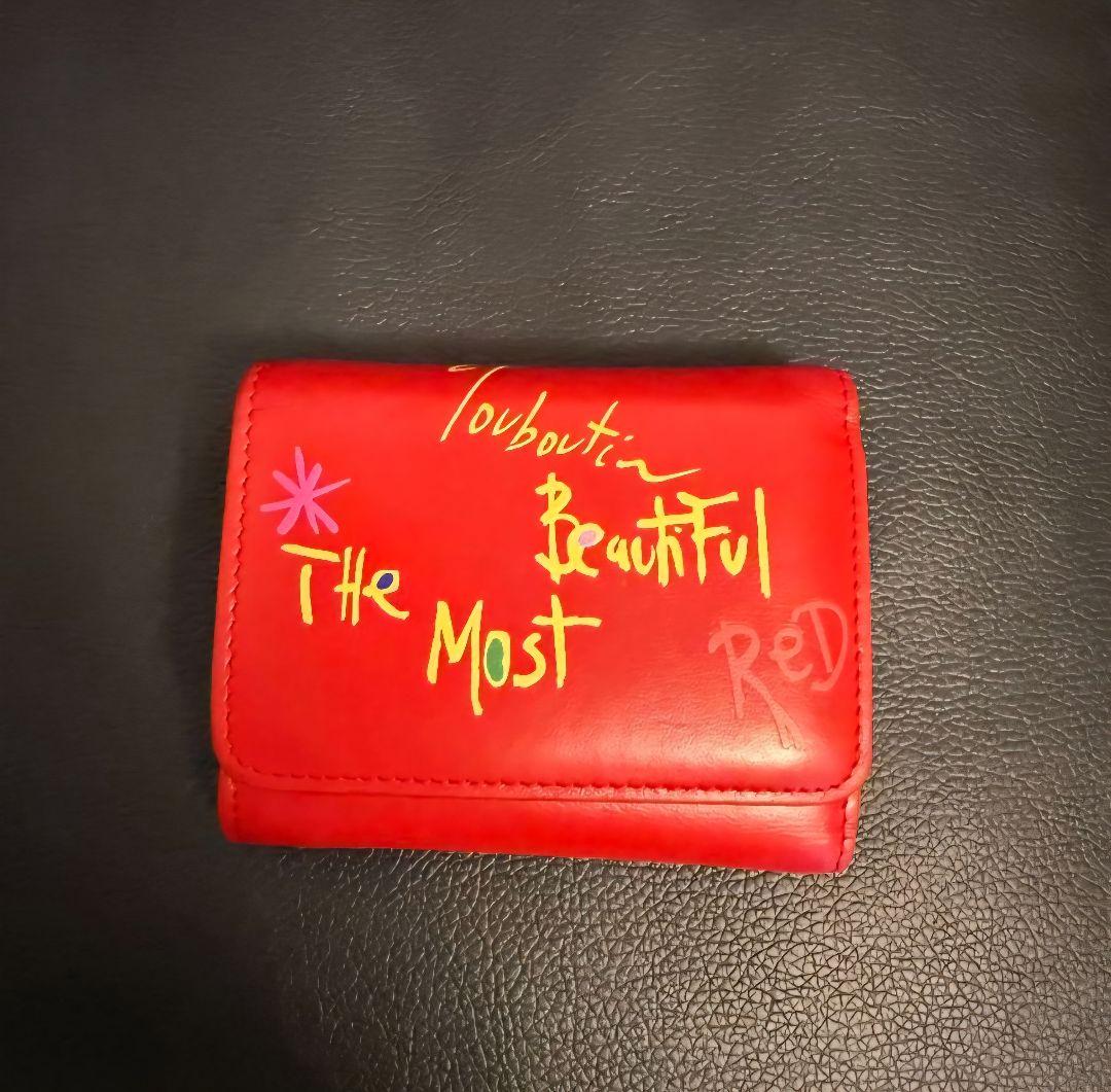 Christian Louboutin クリスチャンルブタン三つ折り財布 レッド