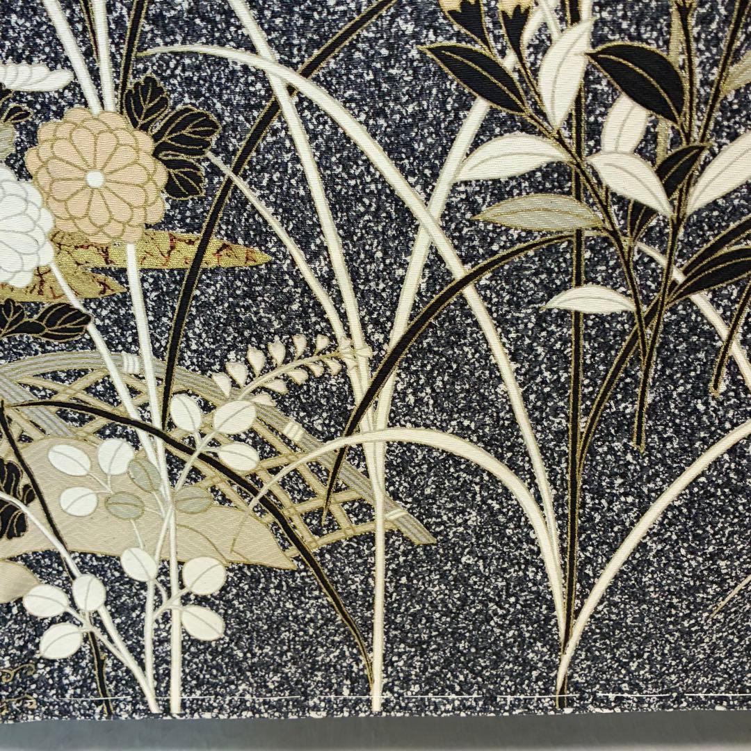 D210 訪問着　叩き染め　花模様　正絹　着物　袷　しつけ糸付き未使用極美品