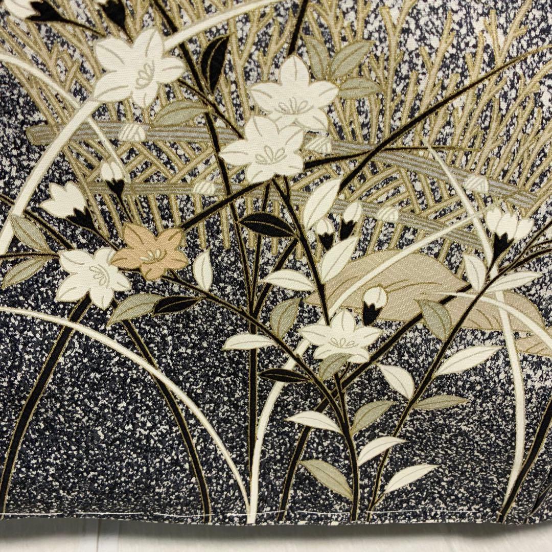 D210 訪問着　叩き染め　花模様　正絹　着物　袷　しつけ糸付き未使用極美品