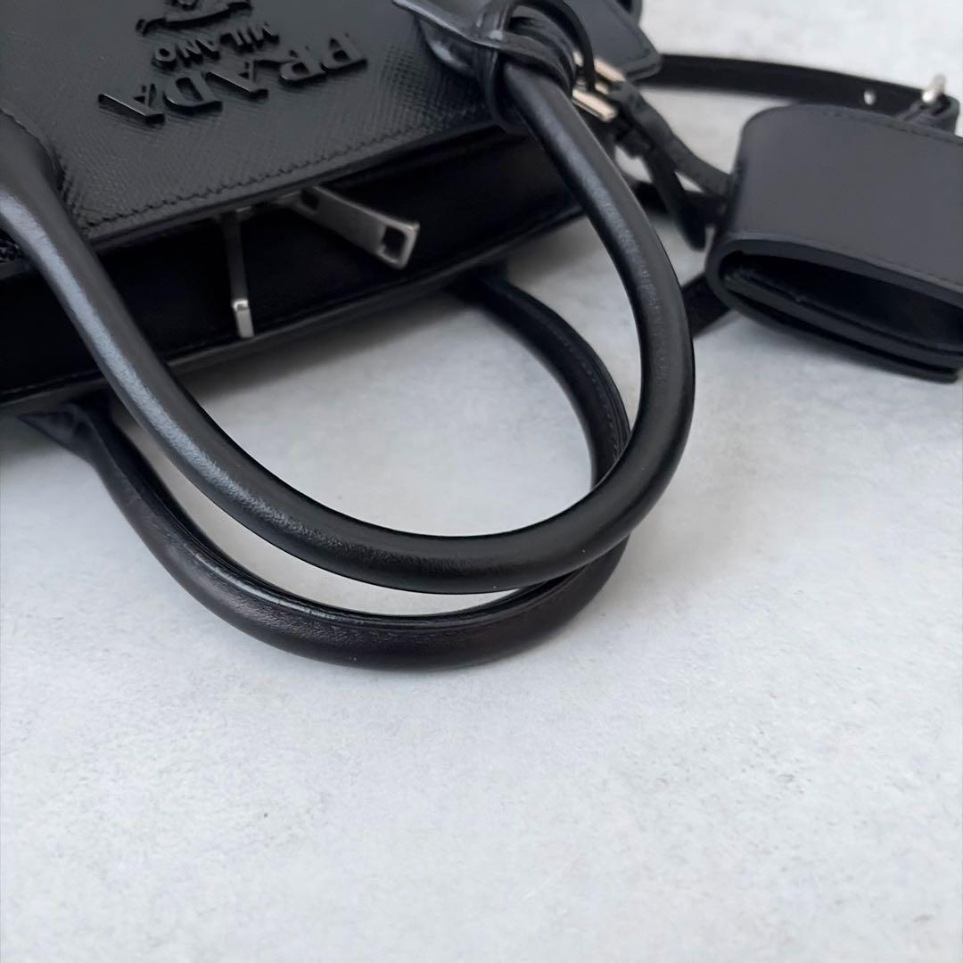 【未使用級✨】プラダ モノクローム 2WAY ショルダーバッグ　ICチップ搭載