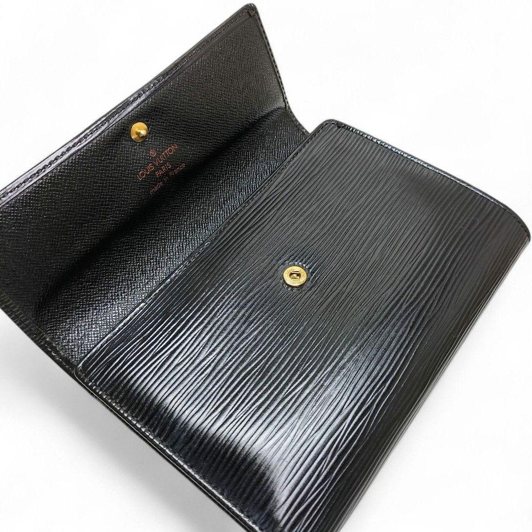 美品 エピ ポルトトレゾール エテュイパピエ 三つ折り 財布 証明書ケース付 黒