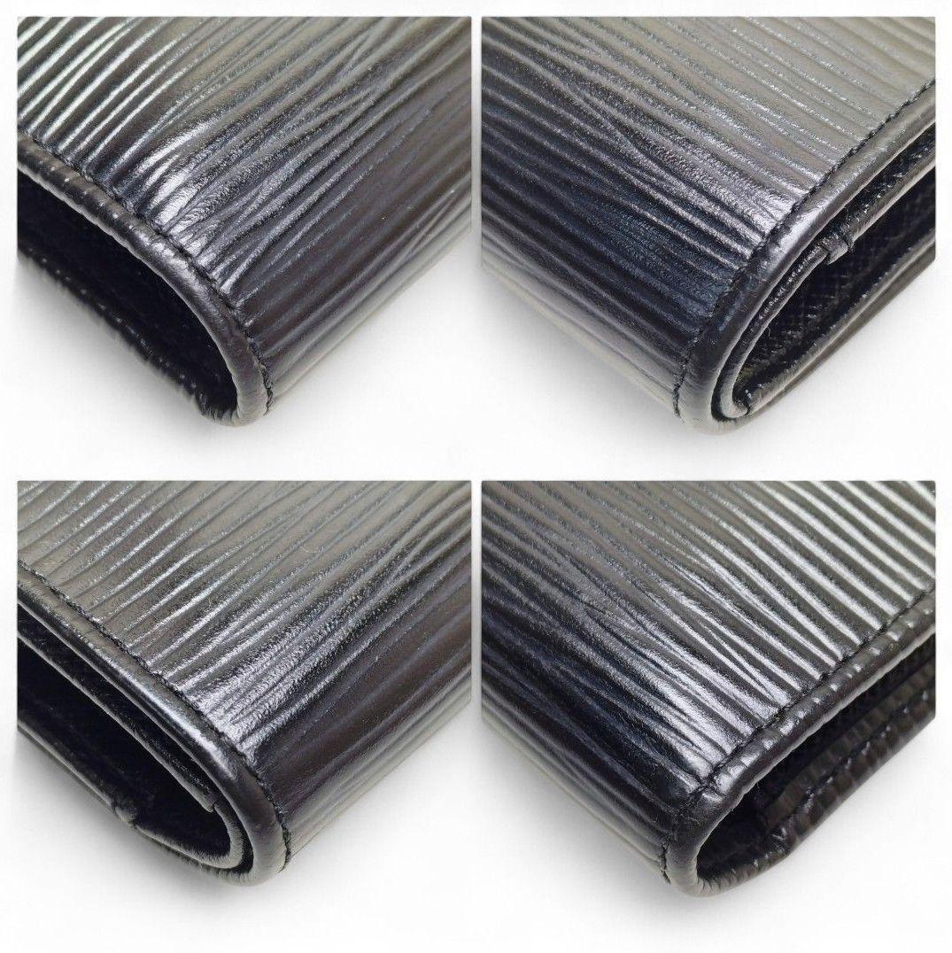 美品 エピ ポルトトレゾール エテュイパピエ 三つ折り 財布 証明書ケース付 黒