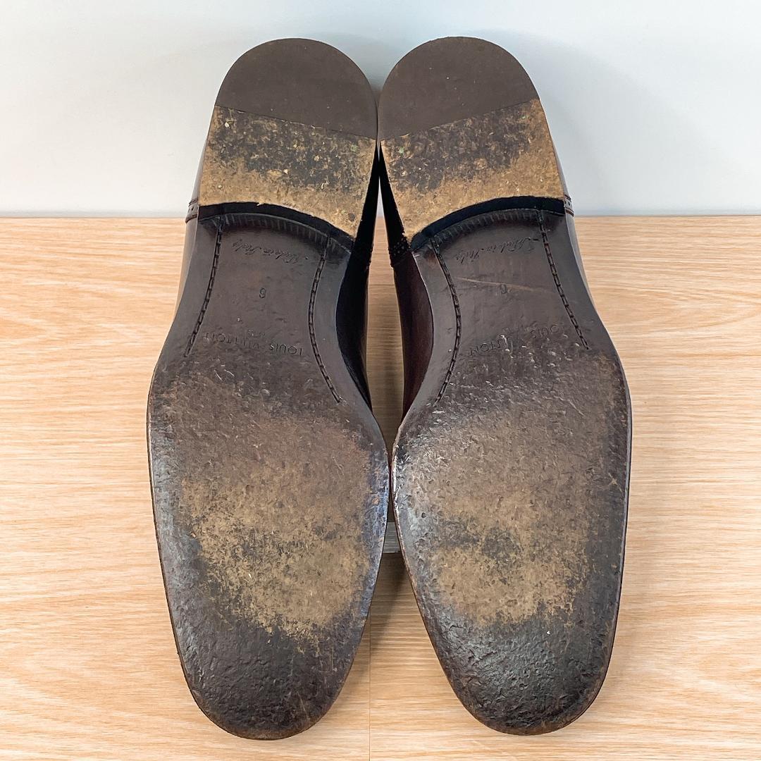 ルイヴィトン ビジネスシューズ 革靴 パンチング モノグラム ブラウン 25㎝