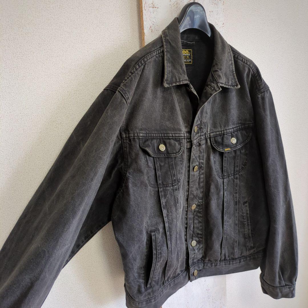 極上フェード　Lee リー　ブラック デニムジャケット XL　墨黒