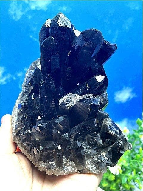 AAA級【魔除け】◆天然モリオン黒水晶原石 B88C6/211C01B