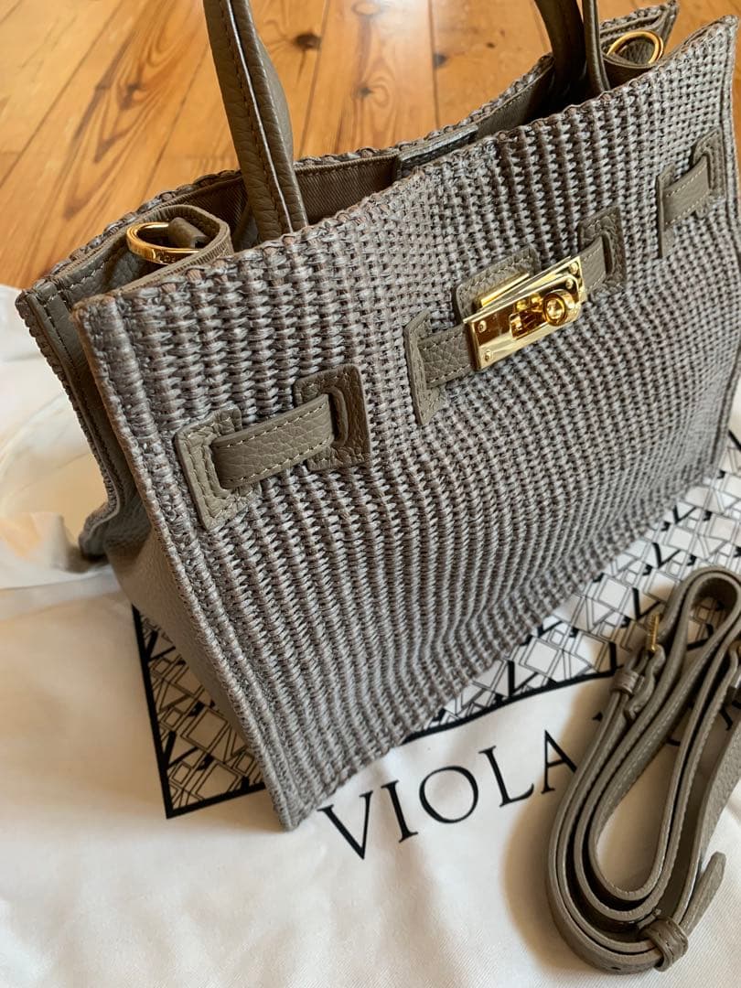 violad'oro ヴィオラドーロ　2way ラフィアシート　カゴバッグ
