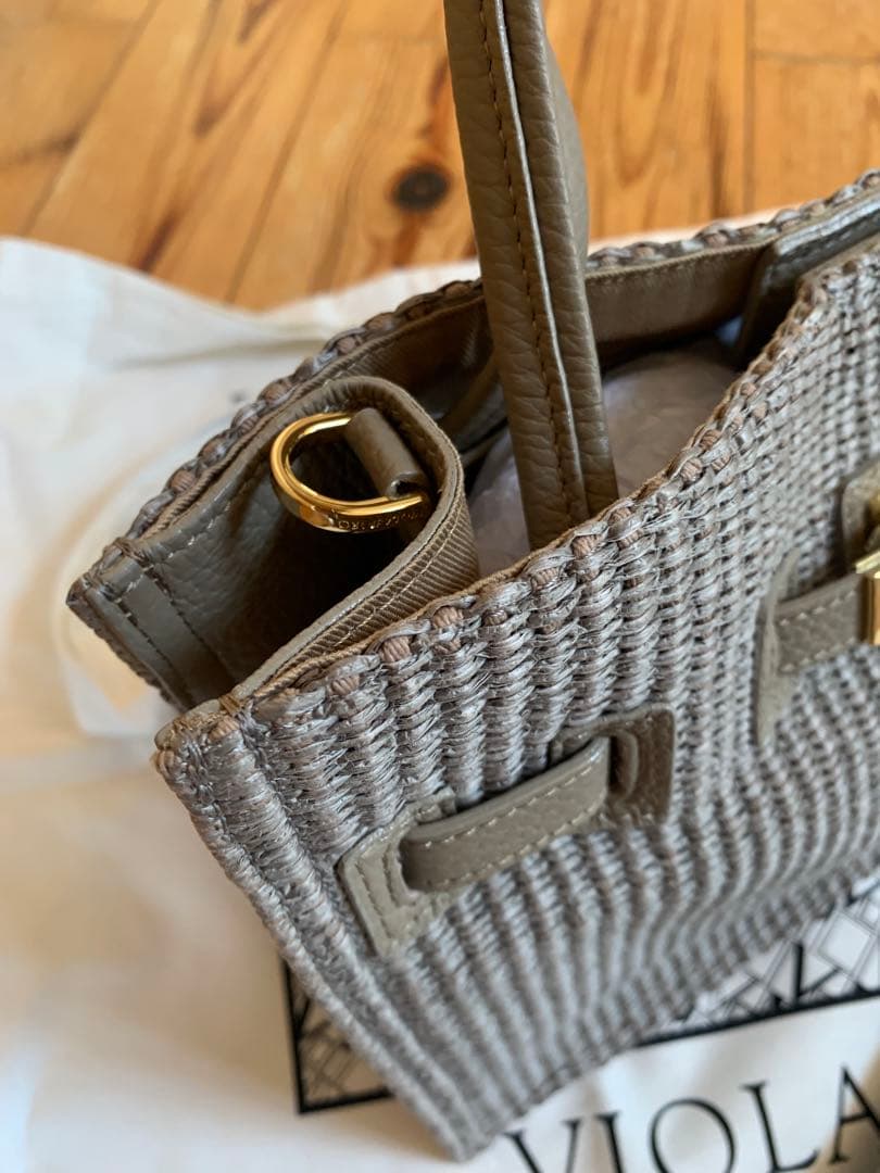 violad'oro ヴィオラドーロ　2way ラフィアシート　カゴバッグ