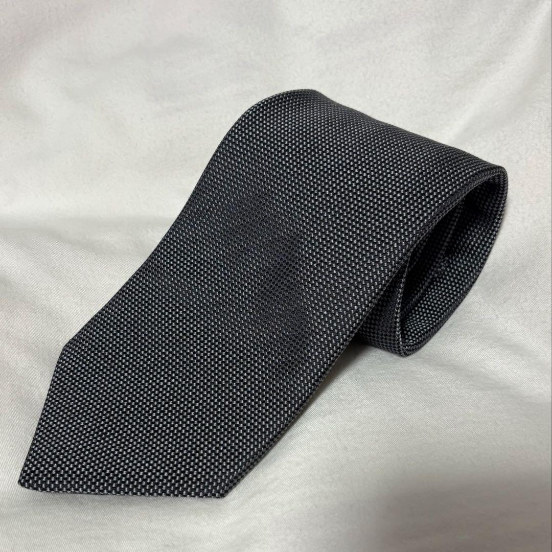 【未使用】ZILLI シルク ダークグレー ネクタイ