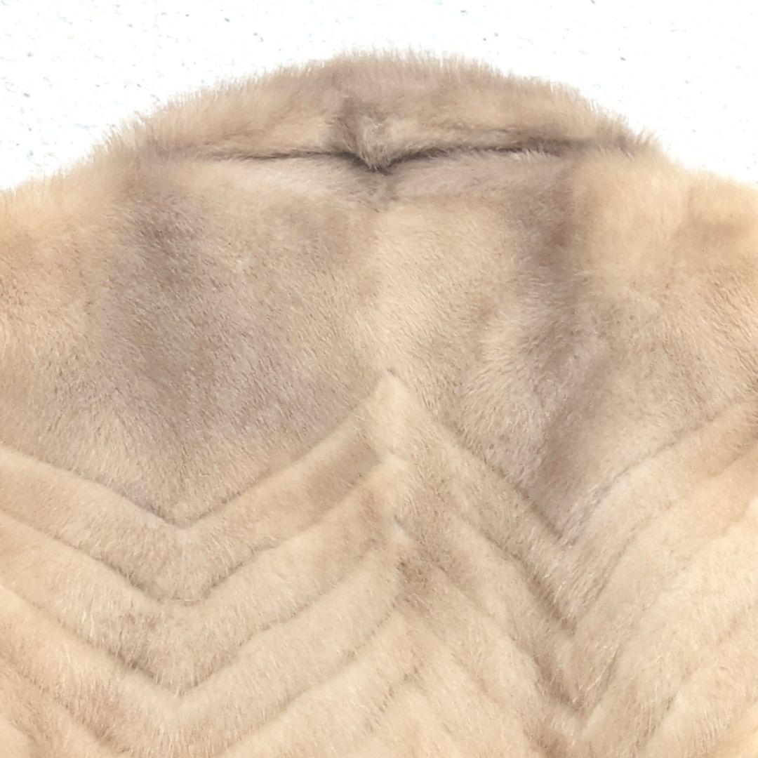 【高級毛皮】美品ファーコート シェブロン柄 ミンク