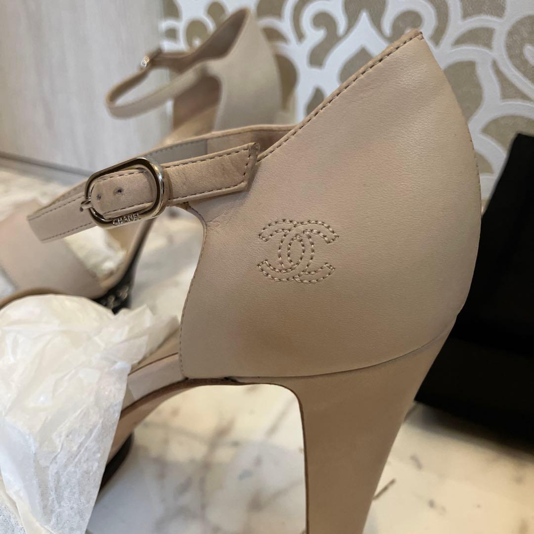 未使用同様❣️シャネルパンプス❣️チェーンデザイン37.5ベージュ❣️