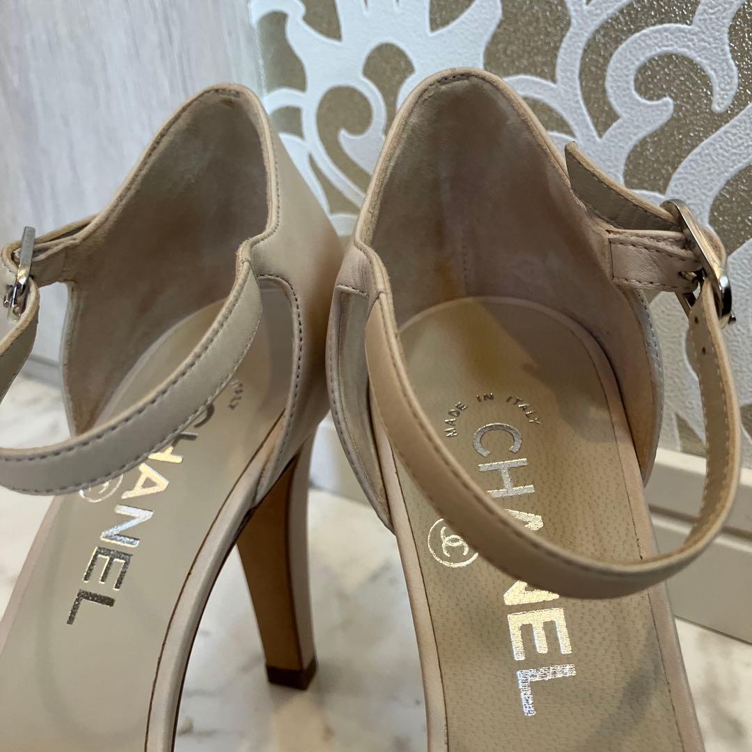 未使用同様❣️シャネルパンプス❣️チェーンデザイン37.5ベージュ❣️