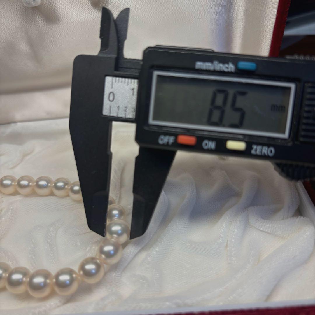 大珠 アコヤ あこや真珠 本真珠 パールネックレス 照り最強 8〜8.5mm